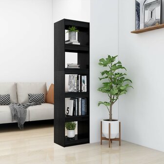 Boekenkast/kamerscherm 40x30x167,5 cm massief grenenhout zwart 8720286608524 3