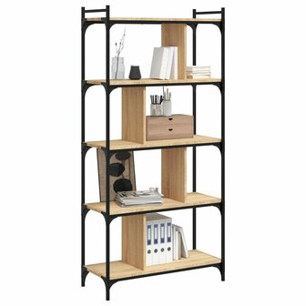 Boekenkast 5-laags 76x32x158 cm bewerkt hout sonoma eikenkleur 8720845418922 3