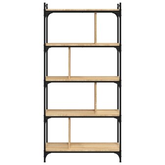 Boekenkast 5-laags 76x32x158 cm bewerkt hout sonoma eikenkleur 8720845418922 4