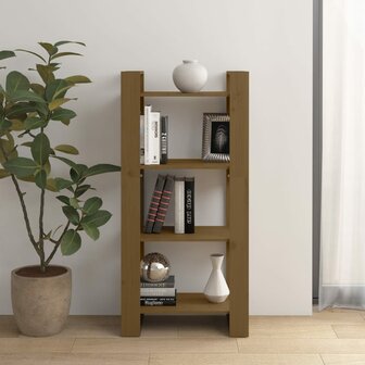 Boekenkast/kamerscherm 60x35x125 cm massief hout honingbruin 8720286905258 1