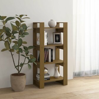 Boekenkast/kamerscherm 60x35x125 cm massief hout honingbruin 8720286905258 6