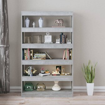 Boekenkast/kamerscherm 100x30x166 cm betongrijs 8720286843840 3