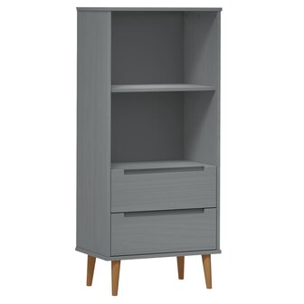 Boekenkast MOLDE 60x35x133,5 cm massief grenenhout grijs 8720845542269 2