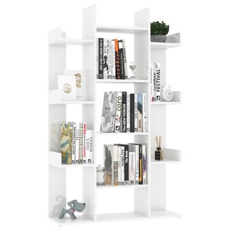 Boekenkast 86x25,5x140 cm spaanplaat hoogglans wit 8720286645864 4