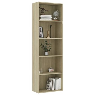 Boekenkast met 5 schappen 60x30x189 cm spaanplaat sonoma eiken 8719883815886 3