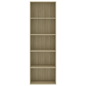 Boekenkast met 5 schappen 60x30x189 cm spaanplaat sonoma eiken 8719883815886 4