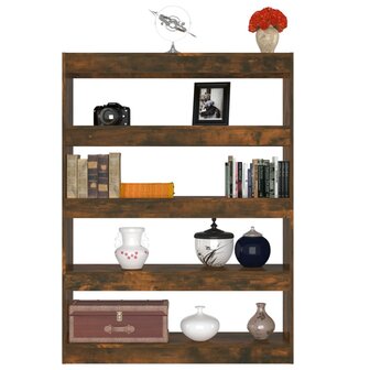 Boekenkast/kamerscherm 100x30x135 cm gerookt eikenkleurig 8720286844663 6