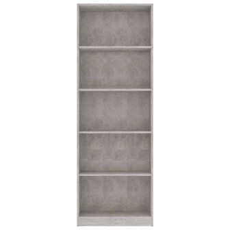 Boekenkast met 5 schappen 60x24x175 cm bewerkt hout betongrijs 8719883869339 4