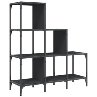 Boekenkast 92x30x102 cm bewerkt hout en metaal zwart 8721012479753 7