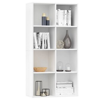 Boekenkast/dressoir 66x30x130 cm bewerkt hout wit 8719883673141 3