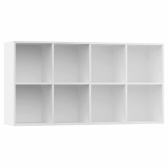 Boekenkast/dressoir 66x30x130 cm bewerkt hout wit 8719883673141 8