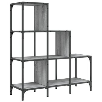 Boekenkast 92x30x102 cm bewerkt hout en metaal grijs sonoma 8721012479784 7