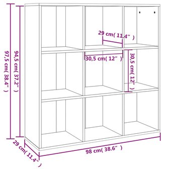 Boekenkast 98x29x97,5 cm bruin eikenkleur 8720286954355 7