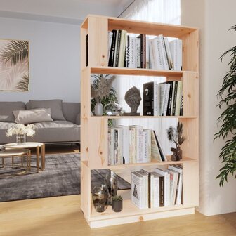 Boekenkast/kamerscherm 80x25x132 cm massief grenenhout 8720286906026 1