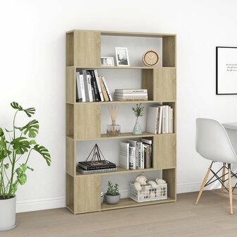 Boekenkast/kamerscherm 100x24x155 cm spaanplaat sonoma eiken 8720286651568 5