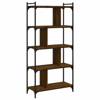 Boekenkast 5-laags 76x32x158 cm bewerkt hout bruin eikenkleur 8720845418953 2