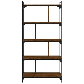 Boekenkast 5-laags 76x32x158 cm bewerkt hout bruin eikenkleur 8720845418953 4