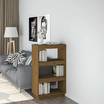 Boekenkast/kamerscherm 60x35x103 cm grenenhout honingbruin 8720286815984 1