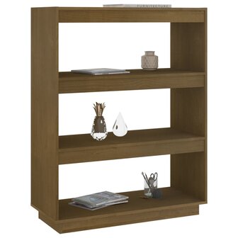 Boekenkast/kamerscherm 80x35x103 cm grenenhout honingbruin 8720286816189 4