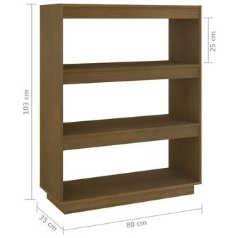 Boekenkast/kamerscherm 80x35x103 cm grenenhout honingbruin 8720286816189 8