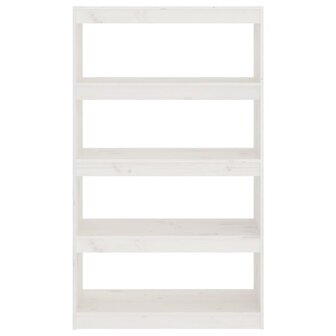 Boekenkast/kamerscherm 80x30x135,5 cm massief grenenhout wit 8720286608944 5