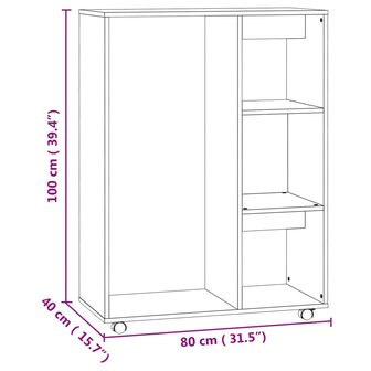 Kledingkast 80x40x110 cm bewerkt hout betongrijs 8720286610558 8