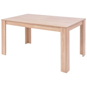 Eettafel met stoelen kunstleer en eikenhout cr&egrave;me 7-delig 8718475524250 4