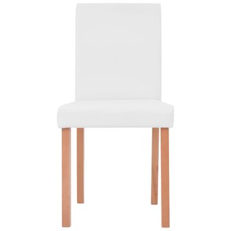 Eettafel met stoelen kunstleer en eikenhout cr&egrave;me 7-delig 8718475524250 7