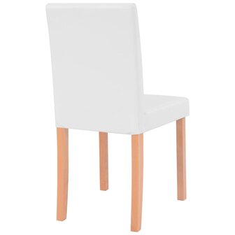 Eettafel met stoelen kunstleer en eikenhout cr&egrave;me 7-delig 8718475524250 9