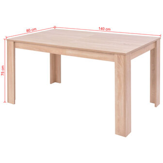 Eettafel met stoelen kunstleer en eikenhout cr&egrave;me 7-delig 8718475524250 12