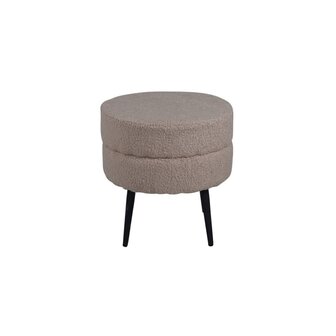 Venture Home Poef Pot 40x40x40 cm teddystof zwart en beige 7350118417188 2