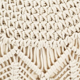 Poef macram&eacute; handgemaakt 45x30 cm katoen 8718475735335 3