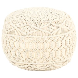 Poef macram&eacute; handgemaakt 45x30 cm katoen 8720286181027 1