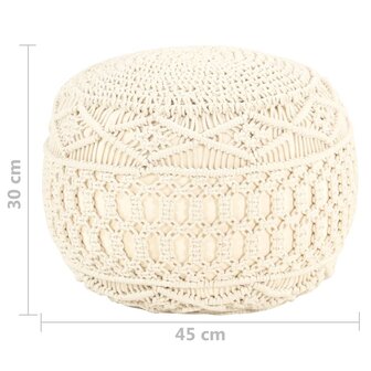 Poef macram&eacute; handgemaakt 45x30 cm katoen 8720286181027 5