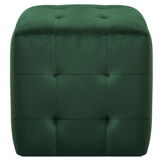 Poef 2 st 30x30x30 cm fluweel groen 8719883724546 3