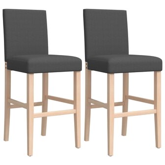 Barstoelen 2 st massief rubberhout en stof 8721012879348 2