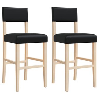 Barstoelen 2 st massief rubberhout en kunstleer 8721012879409 2