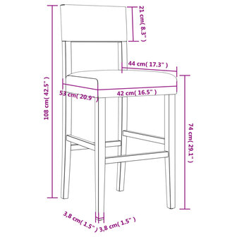 Barstoelen 2 st massief rubberhout en kunstleer 8721012879409 10