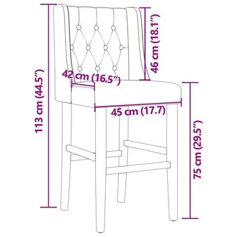 Barstoelen 2 st massief rubberhout en stof 8721012879669 10