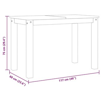 Eettafel Panama 117x60x75 cm massief grenenhout wit 8721012852853 8