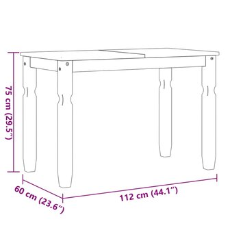 Eettafel Corona 112x60x75 cm massief grenenhout 8721012852952 8