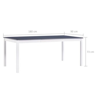 Eettafel 180x90x73 cm grenenhout wit en grijs 8719883678269 6