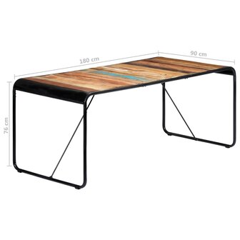 Eettafel 180x90x76 cm massief gerecycled hout 8719883556956 8