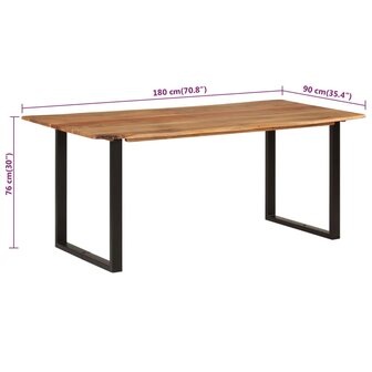 Eettafel 180x90x76 cm massief acaciahout 8719883802800 8