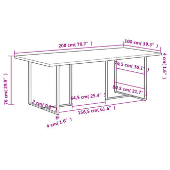 Eettafel 200 cm ruw mangohout 8720286069974 11