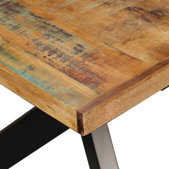 Eettafel 180 cm massief gerecycled hout en stalen kruis 8718475580577 5