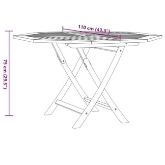 Tuintafel inklapbaar 110x110x75 cm massief teakhout 8720845749408 8