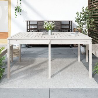 Tuintafel 159,5x82,5x76 cm massief grenenhout wit 8720845691073 1