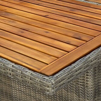 Tuintafel poly rattan en massief acaciahout bruin 8720286156223 5