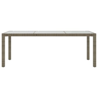 Tuintafel 190x90x75 cm gehard glas en poly rattan grijs 8720286666500 3